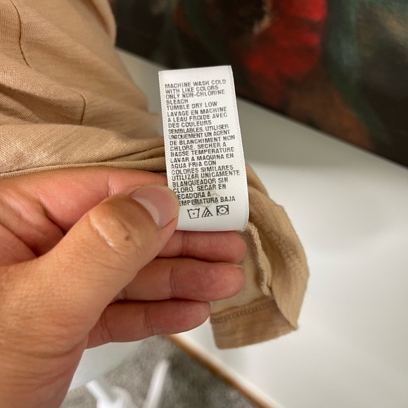 James Perse NWOT Tan Scoop Neck T-shirt Sz 1/S Minimalist Contemporary Chic - Picture 7 of 10